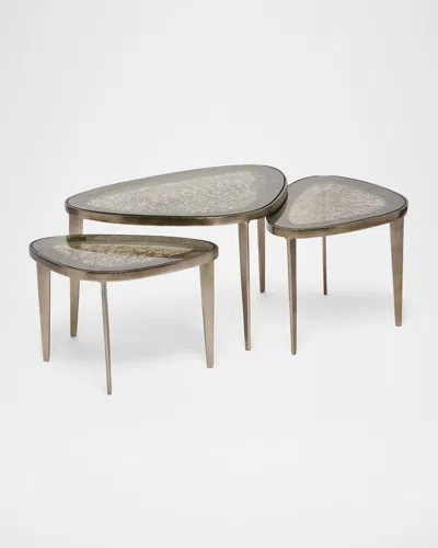 Interlude Home Jan Bunching Cocktail Tables, Set Of 3 In Gray