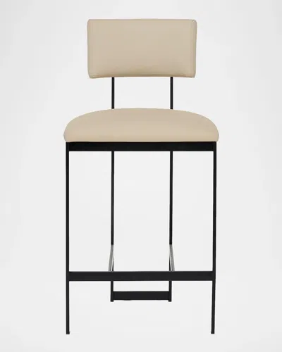 Interlude Home Landon Ii Vegan Leather 26" Counter Stool In Black