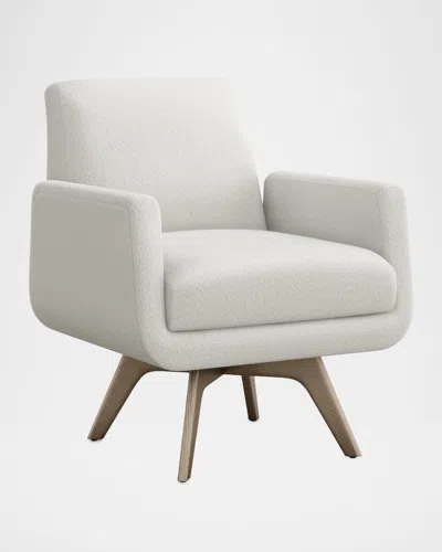 Interlude Home Landon Swivel Chair In White