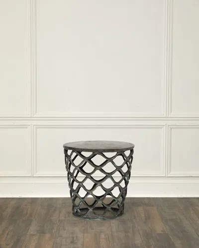 Interlude Home Lattice Accent Table In Black
