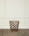 Interlude Home Lattice Accent Table In Antique Brass