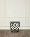 Interlude Home Lattice Accent Table In Verdigris