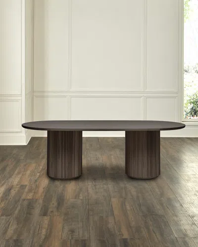 Interlude Home Laurel 94" Oval Dining Table In Brown