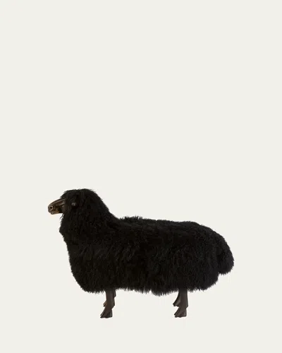 Interlude Home Maddox Sheepskin Bench In Black