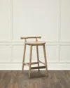 Interlude Home Madeira 26" Counter Stool In Washed Taupe