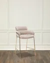 Interlude Home Marino 27" Chenille Counter Stool In Beige Latte