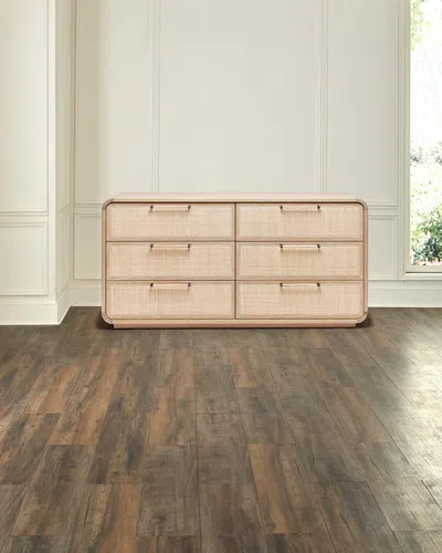 Interlude Home Marsh 6-drawer Chest In Saddle Oak 