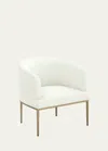 Interlude Home Martine Chenille Chair In Shell, Bronze