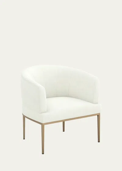 Interlude Home Martine Chenille Chair In Shell, Bronze