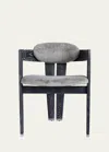 Interlude Home Maryl Faux Fur Dining Chair In Charcoal Ceruse,
