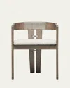 Interlude Home Maryl Iii Dining Chair In Washed Grey, Brushed Silver, Natural