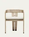 Interlude Home Maryl Iii Dining Chair In Washed White, Brushed Silver, Natural