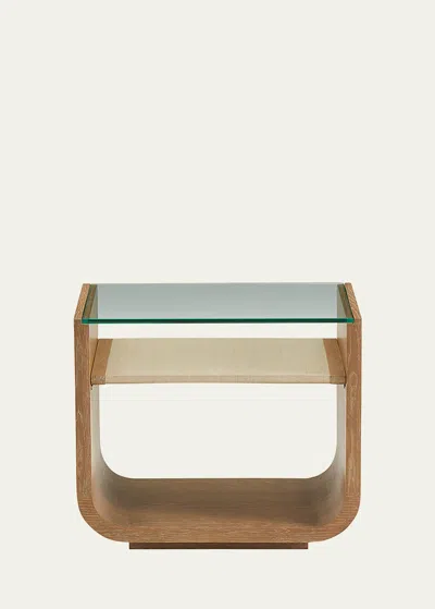 Interlude Home Mia Bedside Table In Beach Ceruse