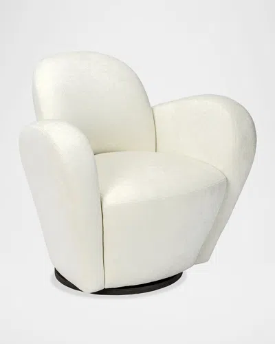 Interlude Home Miami Swivel Chair In White