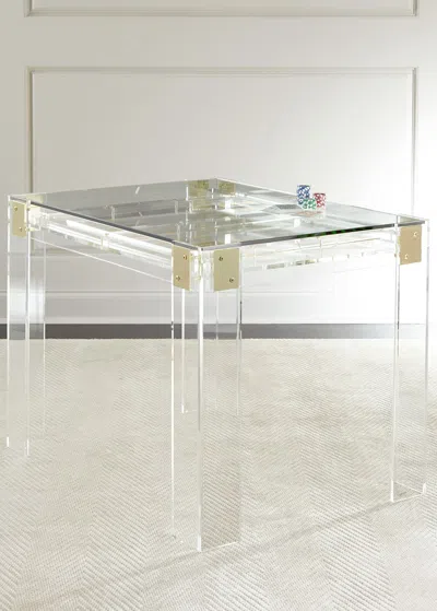 Interlude Home Miranda Acrylic Backgammon Table In Clear Acrylic