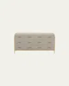 Interlude Home Morand Faux Shagreen 6-drawer Chest In Gray