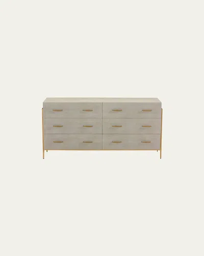 Interlude Home Morand Faux Shagreen 6-drawer Chest In Gray