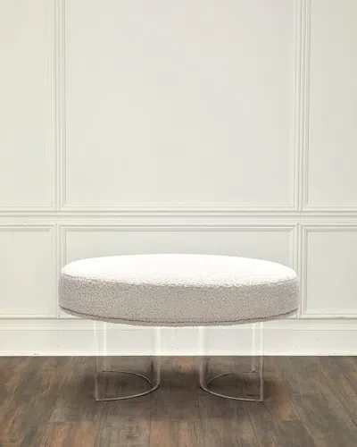 Interlude Home Nova Classic Ottoman In Off White