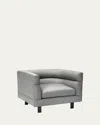 Interlude Home Ornette Chair In Faux Linen Gray