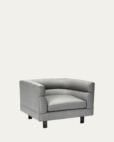 Interlude Home Ornette Chair In Faux Linen Gray