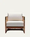 Interlude Home Palms Lounge Chair In Chestnut, Natural Rattan, Natural