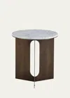 Interlude Home Pierre Side Table In Carrara White