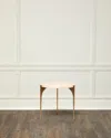 Interlude Home Richmond Side Table In Travertine, Bronze