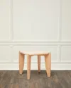 Interlude Home Rocco Travertine Side Table In Travertine, Saddle