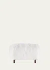 Interlude Home Royce Sheepskin Ottoman In White