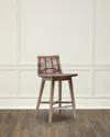 Interlude Home Sanibel 25.5" Counter Stool In Narragansett Grey