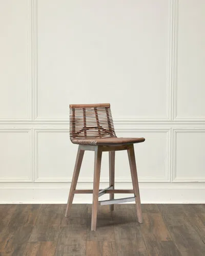 Interlude Home Sanibel 25.5" Counter Stool In Narragansett Grey