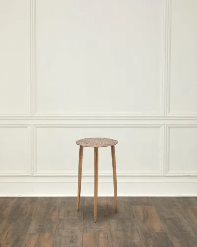 Interlude Home Saxon Accent Table In Antique Brass