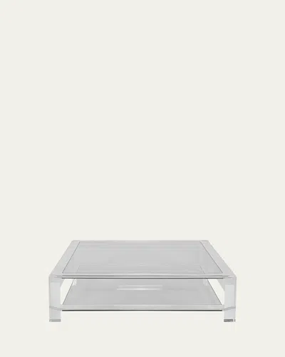 INTERLUDE HOME SURREY ACRYLIC SQUARE COCKTAIL TABLE, LARGE