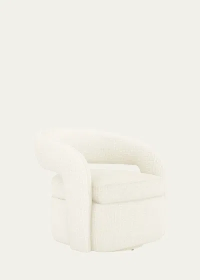 Interlude Home Targa Tweed Swivel Chair In Dune