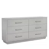Interlude Home Taylor 6 Drawer Chest - Light Grey In Gray