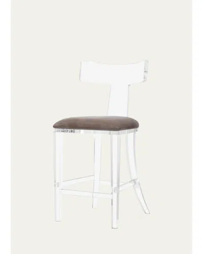 Interlude Home Tristan Klismos Counter Stool, 26" In Gray