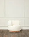 Interlude Home Vale Boucle Lounge Chair In Whisper White