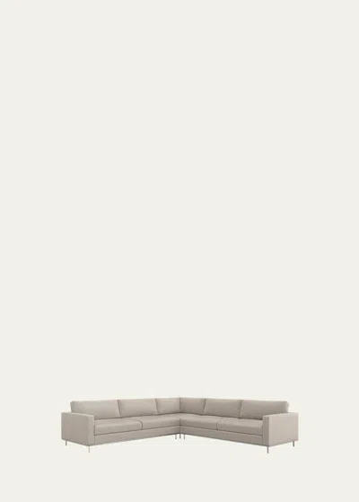 Interlude Home Valencia 3-piece Sectional In Dune, Polished Ni