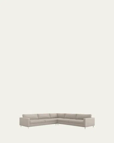 Interlude Home Valencia 3-piece Sectional In Dune, Polished Nickel