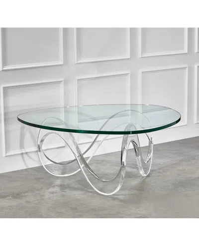 Interlude Home Westin Wave Cocktail Table In Clear