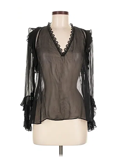 Pre-owned Intermix 3/4 Sleeve Blouse In Black