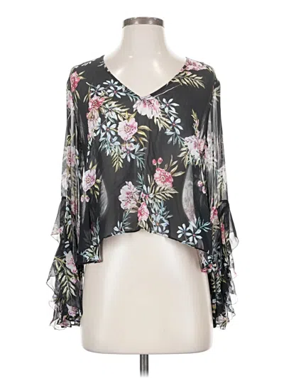 Pre-owned Intermix 3/4 Sleeve Blouse In Black