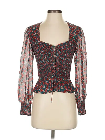 Pre-owned Intermix 3/4 Sleeve Blouse In Red