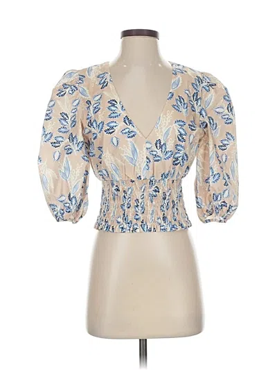 Pre-owned Intermix 3/4 Sleeve Blouse In White