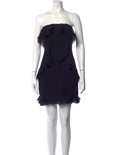 Pre-owned Intermix Acetate Mini Dress In Black