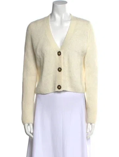 Pre-owned Intermix Alpaca V-neck Sweater In Neutral