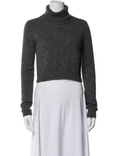 Pre-owned Intermix Angora Turtleneck Sweater In Blue