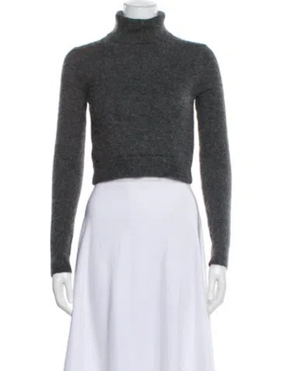 Pre-owned Intermix Angora Turtleneck Sweater In Gray