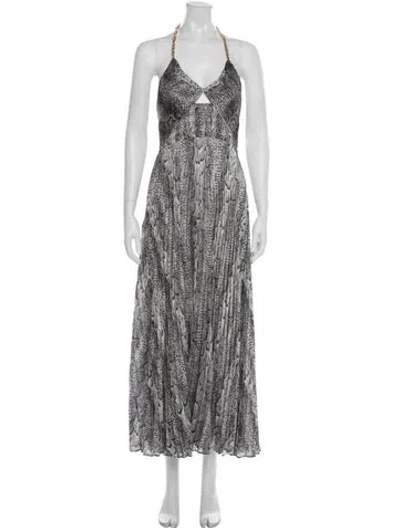Pre-owned Intermix Animal Print Long Dress In Multi