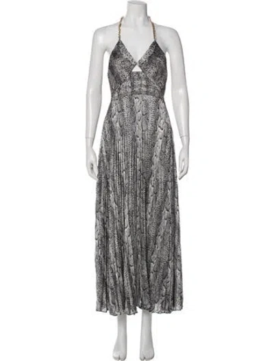 Pre-owned Intermix Animal Print Long Dress In Multi